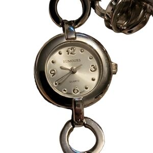 Rumours Silver Tone Dial Round Case Link Bracelet Band Watch